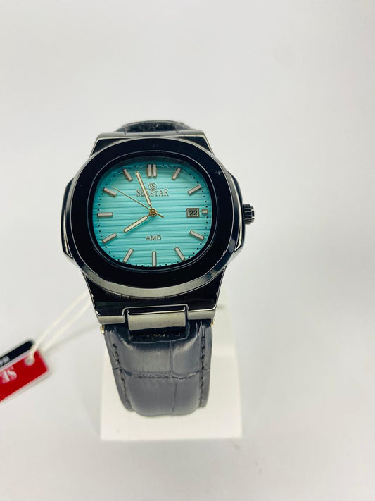 PATEK PHILLIPE black leather strap
